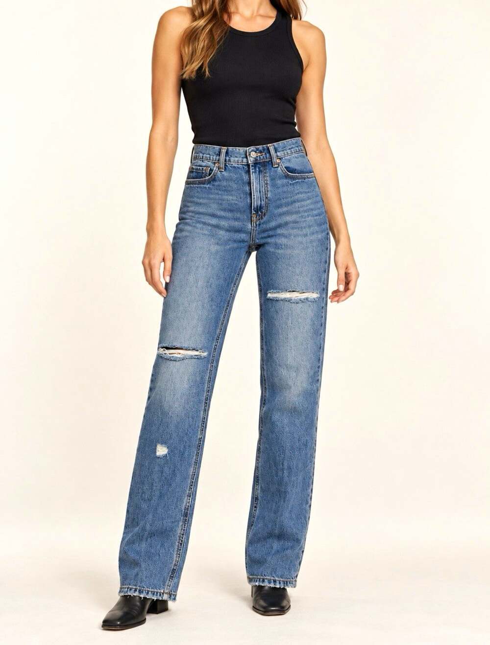 BDG Urban Outfitters Loose Straight Jeans Womens 24 Distressed Blue Denim